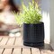 Set of 2 Ceramic 4 Inch Ceramic Beaded Stoneware Pots (Glossy Black)